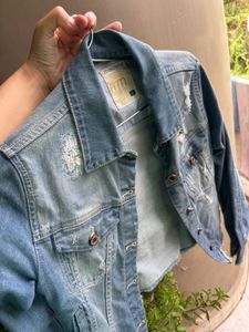 MADAME Denim Jacket Ribbed