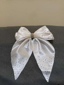 White Sequin Hair Bow