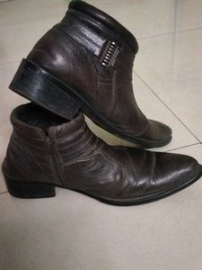 Brown Leather Ankle Boots