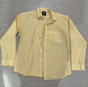 Men's Yellow Long Sleeve Button Down
