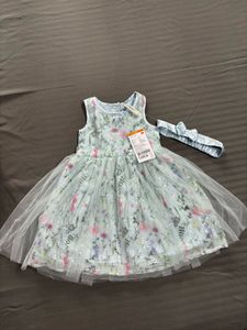 Floral Dress with Headband(18-24) Months Baby