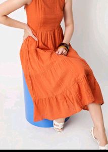 Coral Tiered Maxi Dress
