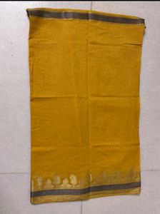 Mustard Yellow Saree with Blouse