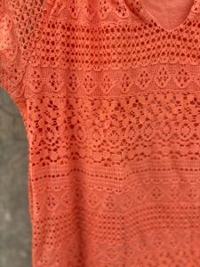 Coral Lace Top