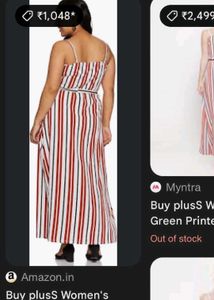 plusS Unused Women Printed Dress Side Slit Cut
