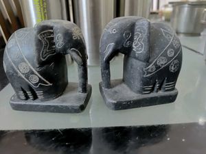 Stone Elephants,5x6.5cms App.,solid,very Nice,