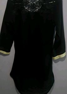 Embroidery Top With 1/2 Netted Back