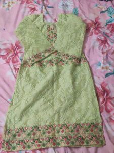 Embroidered Green Leggings