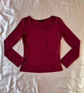 Shein Burgundy Long Sleeve Top