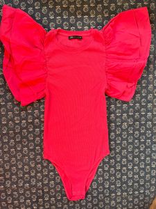Zara Pink Bodysuit - Statement Sleeves