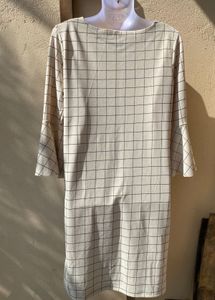 Checkered Beige Dress