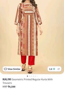 Kalini Geometric Printed Colourful Regular Kurta🌹