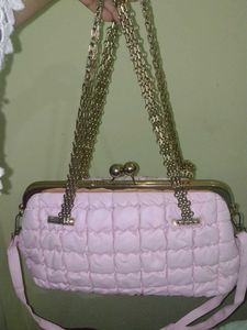 Pink Quilted Clutch