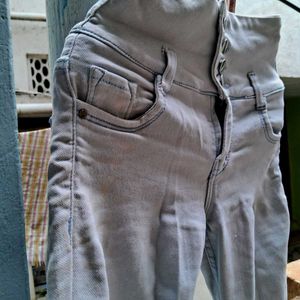High-Waisted Blue Jeans Turned Into Faded Blu