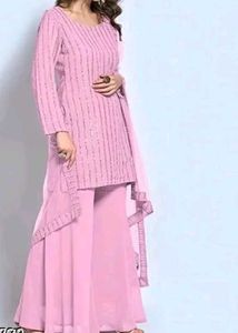 Georgette Fabric Heavy Sequence Embdroidery Work K