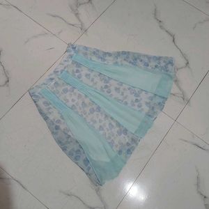 Sheer Blue Floral Skirt