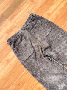 Gray Corduroy Pants zara