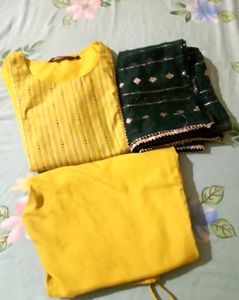 Yellow And Green Suit Set