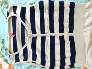 Knitted Striped Sleeveless Dress