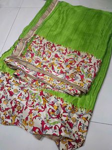 Green & Floral Sari