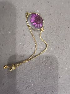 Handmade Gold Pressed Flower Bracelet