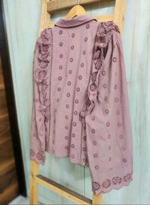Cute Tan colour Eyelet Shirt size-38