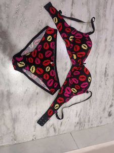 Lip Print Bra & Panty Set