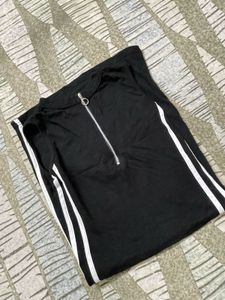 Black Dress with White Stripes