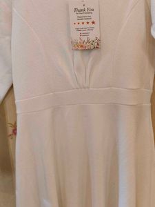 White Square Neck Dress