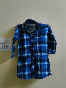 Blue And White Checks Shirt