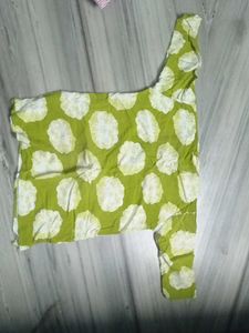 Green Floral Print Top