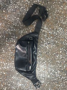 Black Leather Fanny Pack