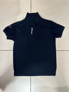 Dark Blue Collared Button Up T Shirt