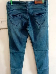 Navy Blue Top And Narrow Denim