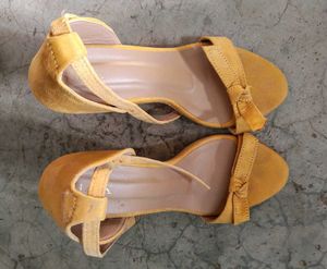 Yellow Heeled Sandals