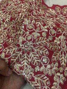 Red Embroidered Saree