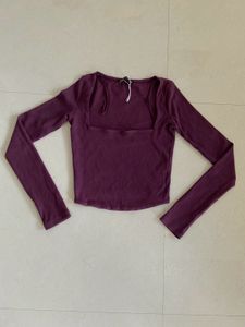 Burgundy Long Sleeve Top