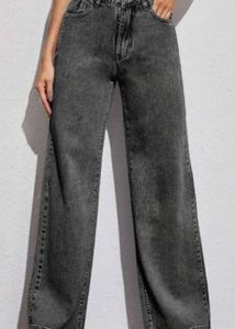 Grey Wide Leg Jeans