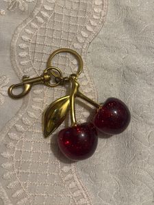 Red Sweet Cherry Keychain