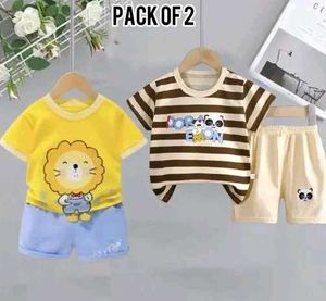 Cute Cartoon Outfit Set (Pack of 2)