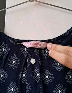 Navy Print Tunic Dress