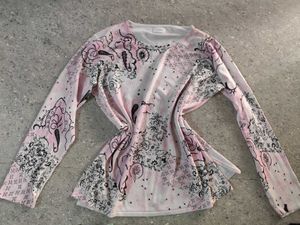 pink beaded detail full sleeve top