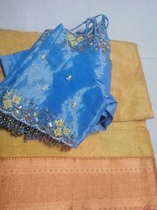 Embroidered Saree with Blouse Piece