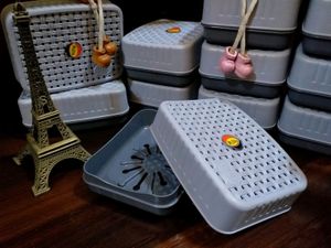 Premium Soap Case Grey Colour Set Of 6