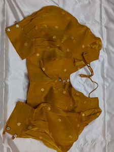 Mango Yellow And Golden Blouse
