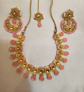 Pink Stone Jewelry Set