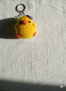 Cute Crochet Chick Keychain Charm