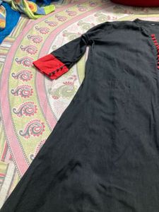Black Nice Long Kurty Inside Pocket