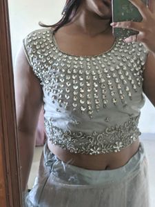 Grey Heavy Work Lehenga ✨