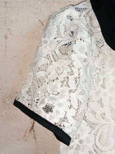 Stylish Lace Peter Pan Collar Dress White